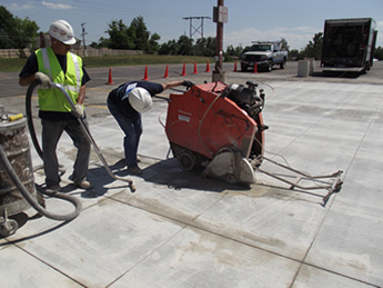 Slotted concrete at Lakewood Shops